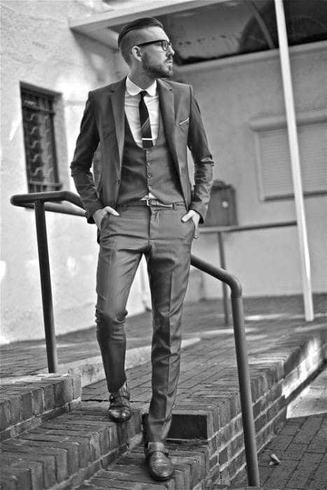 Short Length Mens Slicked Back Undercut Haircut