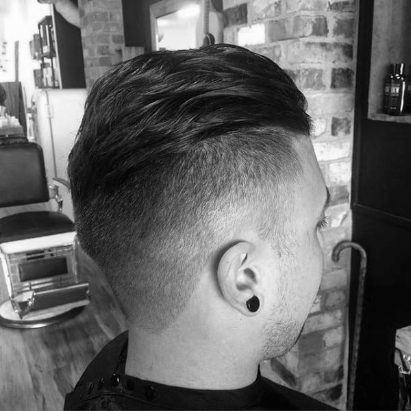 Short Length Mens Undercut Slicked Back Hair Ideas