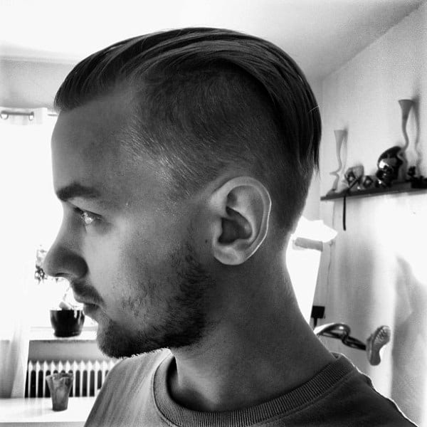 Short Slicked Back Undercut For Men With Thin Straight Hair