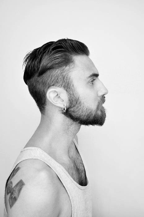 Short To Medium Undercut Haircut For Males With Beards