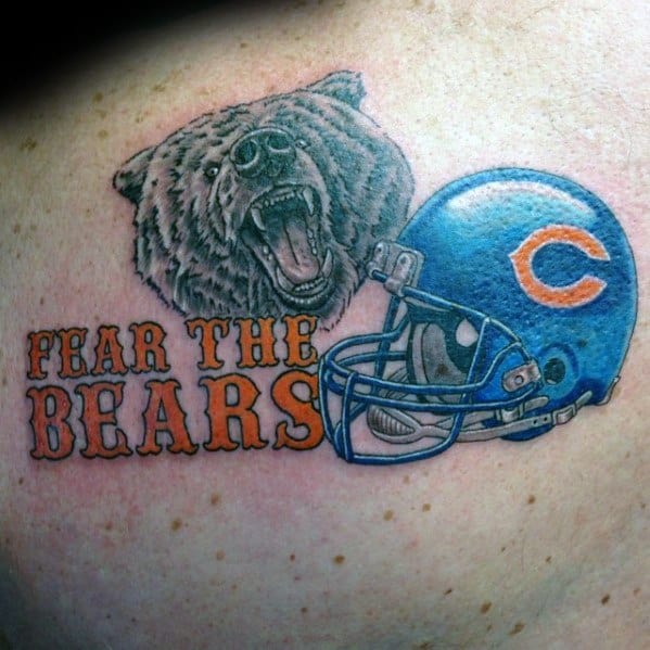 Shoulder Back Fear The Chicago Bears Tattoo Ideas On Guys