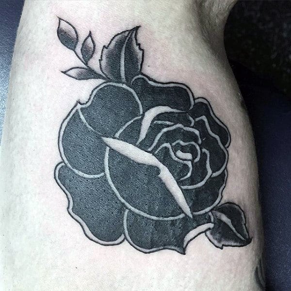 Shoulder Black Rose Mens Traditional Tattoos