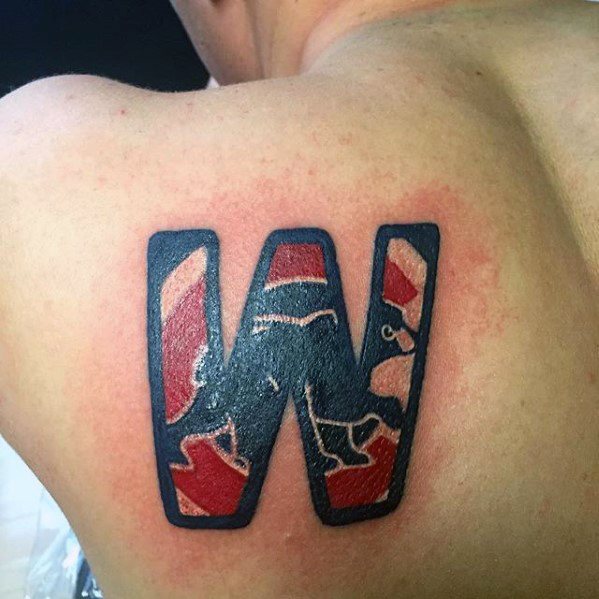 Shoulder Blade Chicago Cubs Tattoos Men