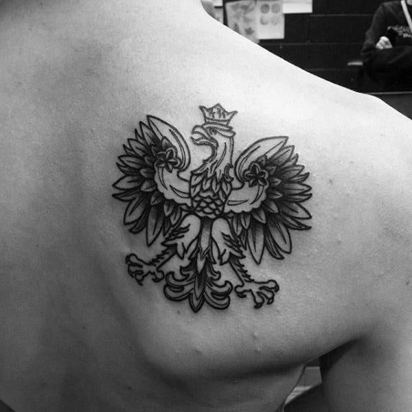 Shoulder Blade Polish Eagle Tattoo Design Ideas For Guys