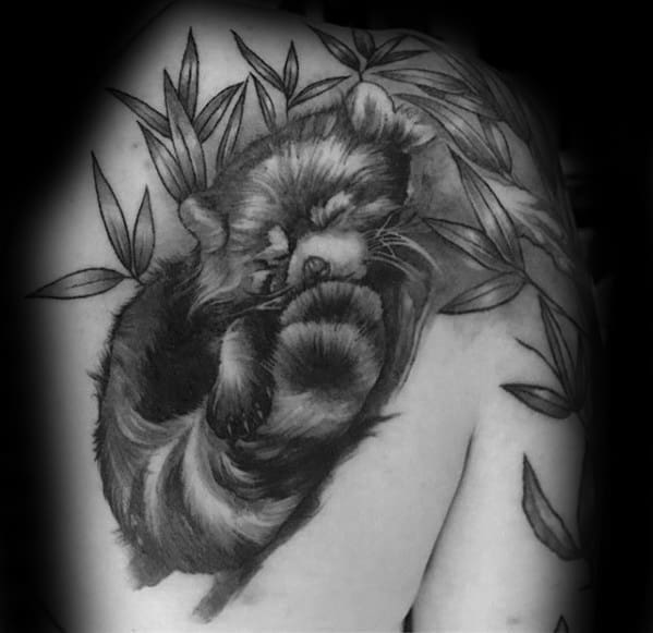 Shoulder Bladered Panda Tattoo Ideas On Guys