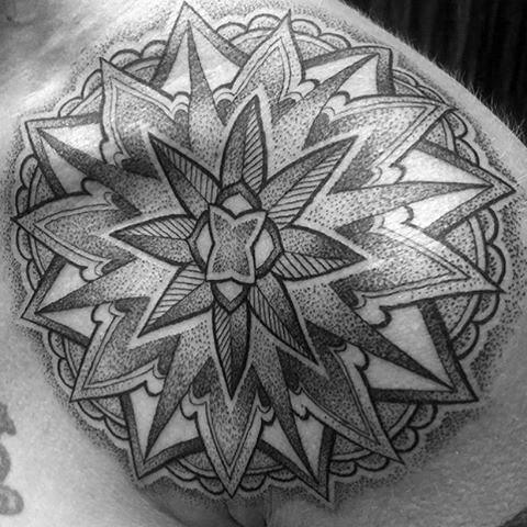 Shoulder Cap Mandala Male Tattoo