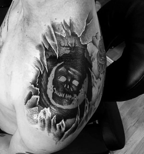 Shoulder Gears Of War 3d Guys Tattoo Design Ideas