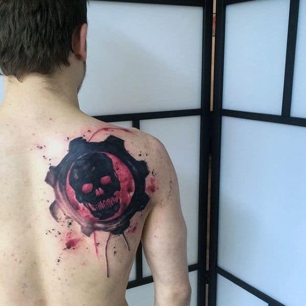 Shoulder Gears Of War Watercolor Male Video Game Tattoos
