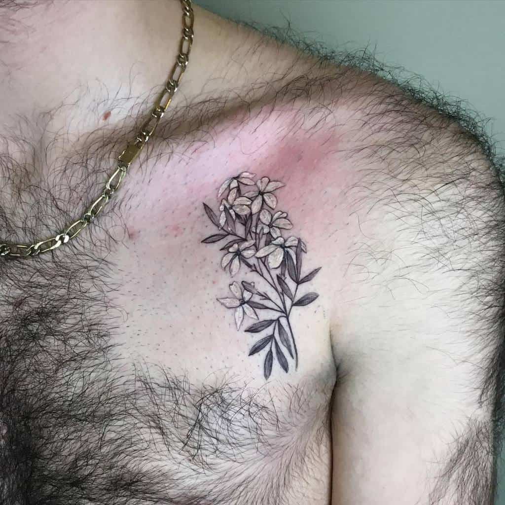 Shoulder Jasmine Flower Tattoo