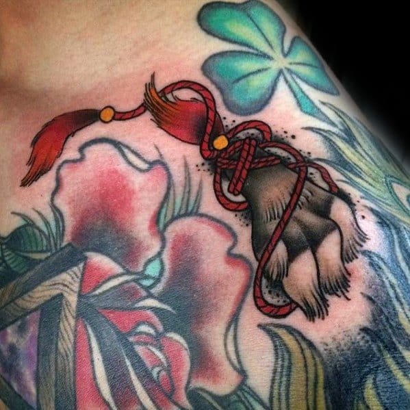 Shoulder Male Rabbit Foot Tattoo Ideas