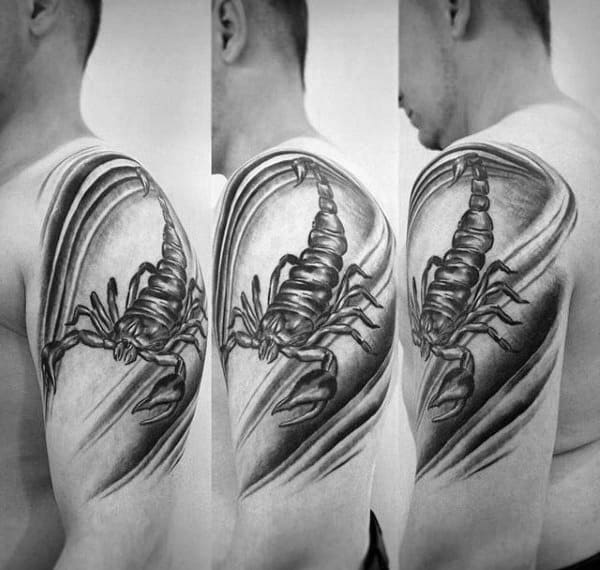 Shoulder Male Stunning Scorpion Tattoo
