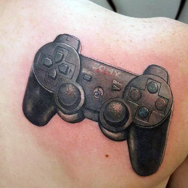 Shoulder Video Game Controller Playstation Tattoo Ideas For Males