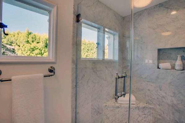 marble shower recessed shelf