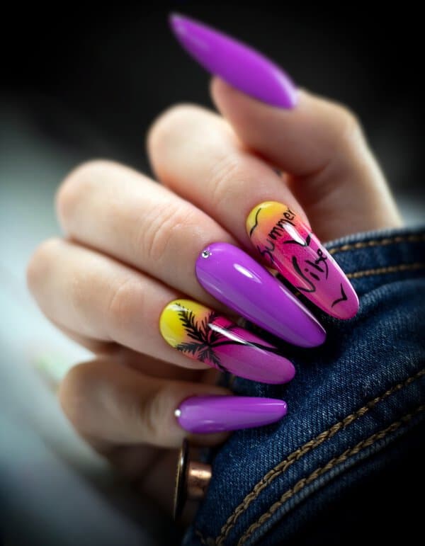 Summer vibes nail art design