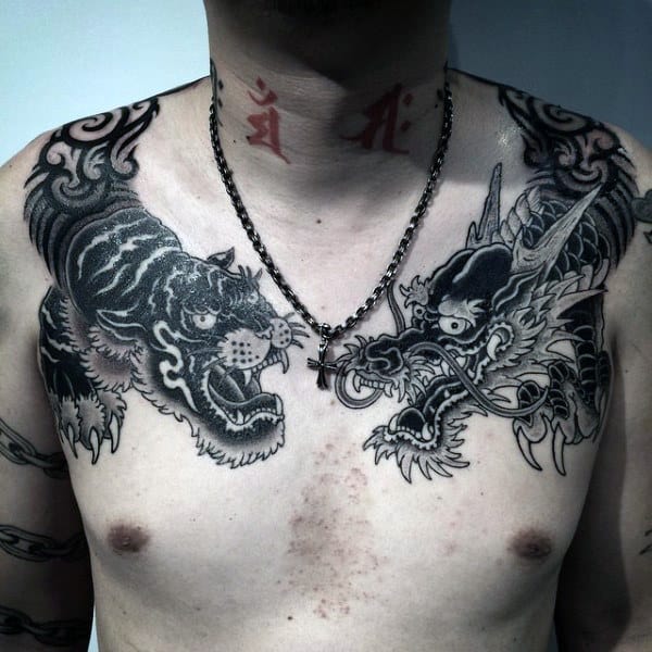 Sick Oriental Beast Tattoo Male Shoulders