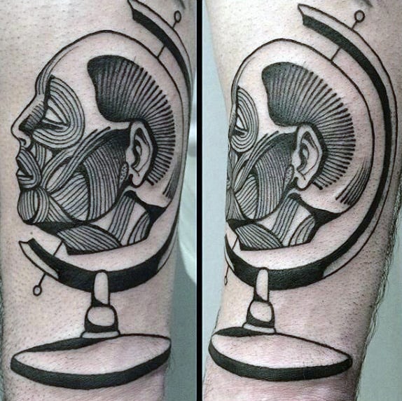 Sick Portrait Of Man Tattoo Male Forearms