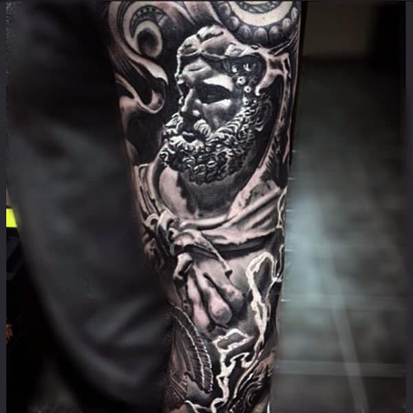 Sick Tattoo Greek God Full Sleeves For Men