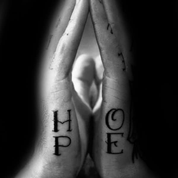 Side Of Hands Male Hope Tattoo Ideas