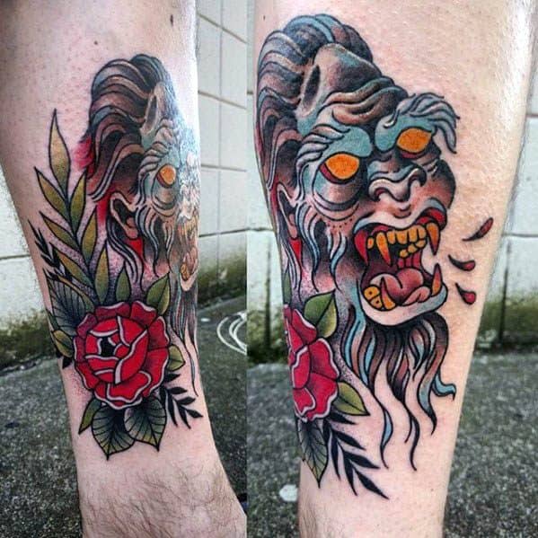 Side Of Leg Bigfoot Guys Tattoo Ideas