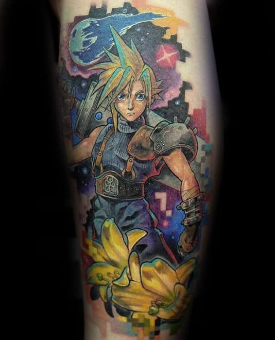 shoulder final fantasy themed tattoos for men