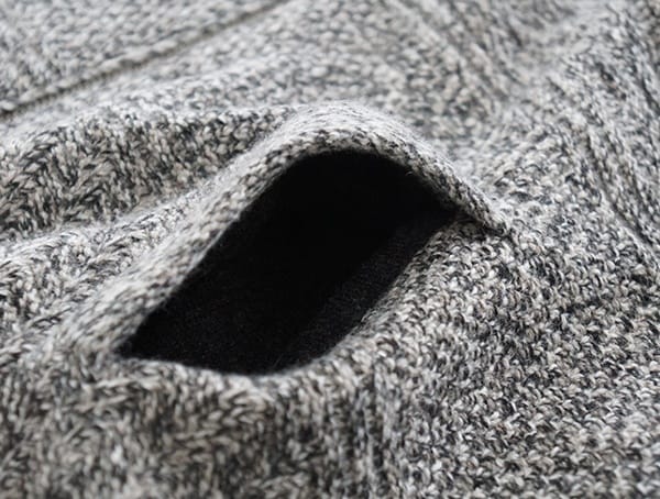 Side Pocket Open Mens Kinross Cashmere Marled Cable Full Zip Cardigan