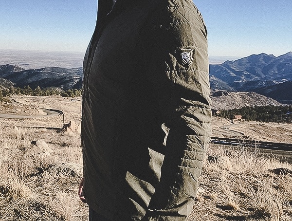 Side View Olive Kuhl Mens Wildkard Hybrid Hoodie