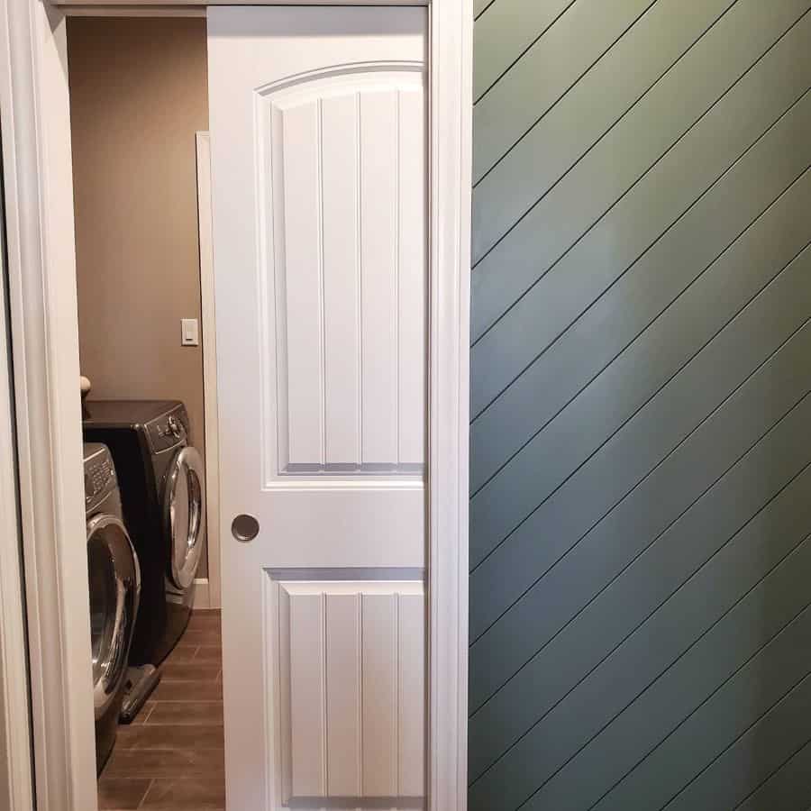 laundry room sliding white door