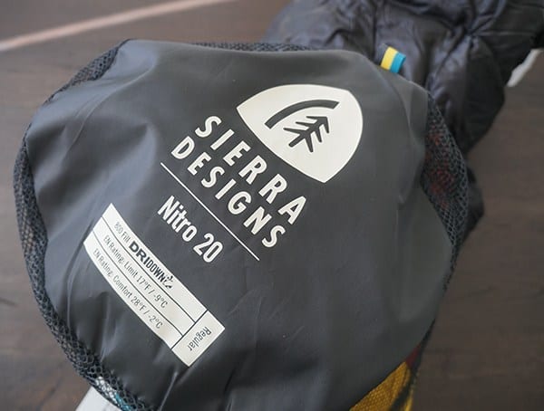 Sierra Designs Nitro 800 20 Degree Sleeping Bag Top Of Mesh Sack