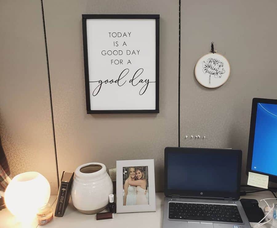 framed quote office cubicle art