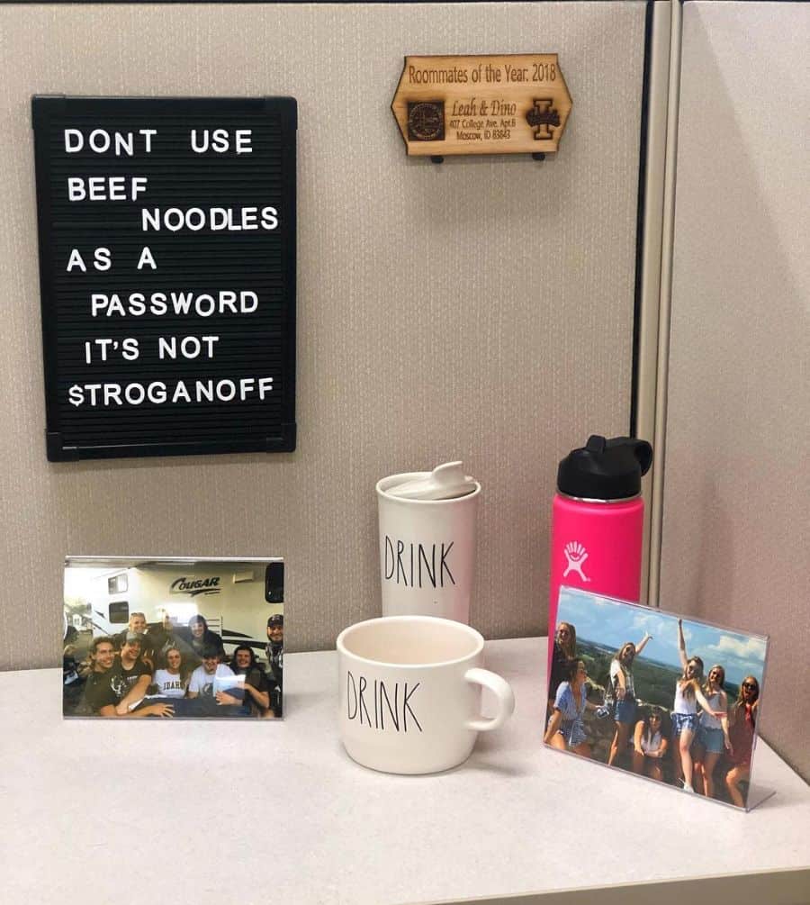 photos and wall quotes office cubicle art