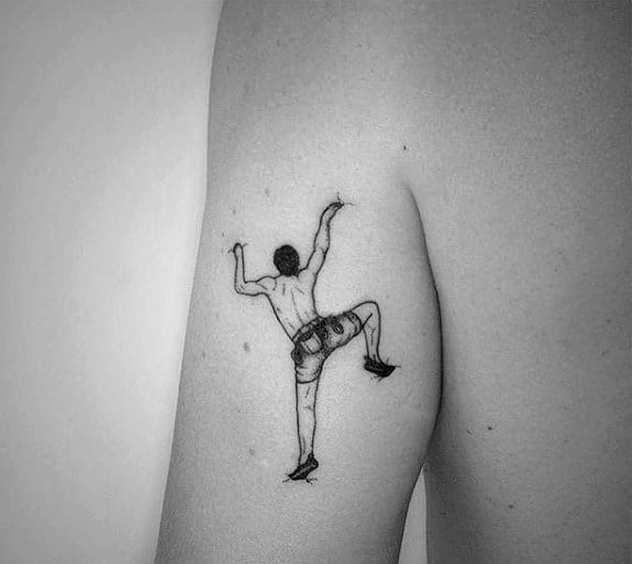 Simple Arm Triceps Mens Rock Climber Tattoo Designs