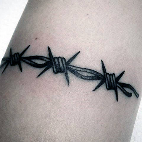 Simple Barbed Wire Armband Tattoos For Men