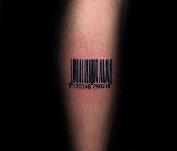 Simple Barcode Mens Arm Tattoo Design Ideas