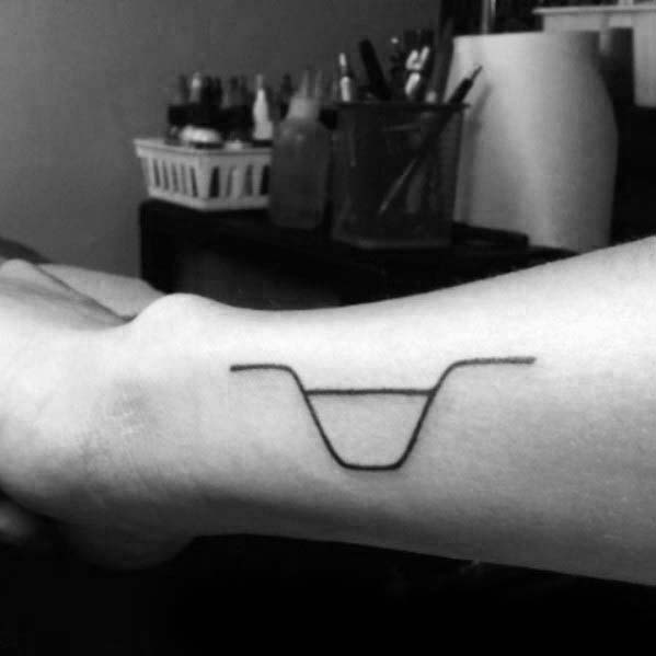 Simple Bmx Bicycle Handlebars Mens Side Of Forearm Tattoo