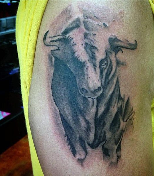 Simple Bull Tattoo Designs For Men