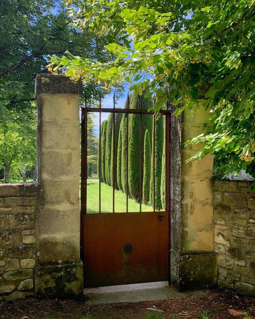 simple tall cast iron garden gate