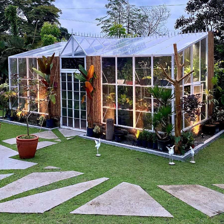 modern greenhouse ideas large backyard
