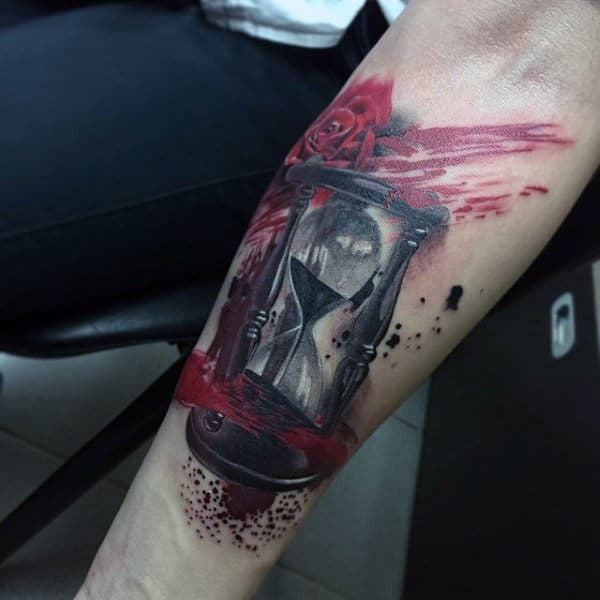 Simple Hourglass Tattoo For Men