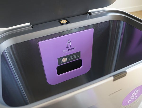 Simple Human 58 Liter Rectangular Trash Can Interior Bag Liner Pocket