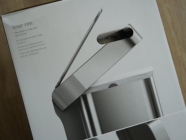 simplehuman 58 Liter Rectangular Trash Can Linear Lid Details