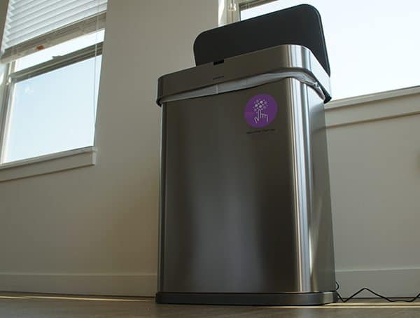 Simple Human 58 Liter Rectangular Trash Can Motion Voice Activated Lid