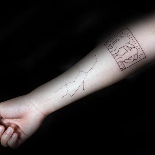 Simple Inenr Forearm Virgo Constellation Guys Tattoos