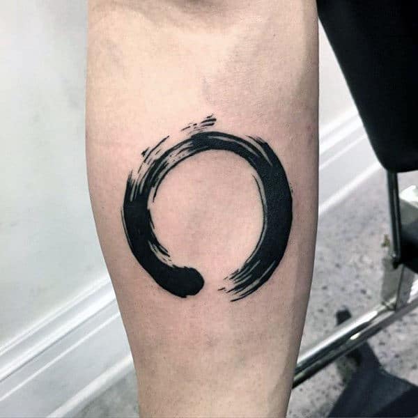 simple-inner-forearm-enso-black-ink-paint-brush-stroke-guys-tattoos