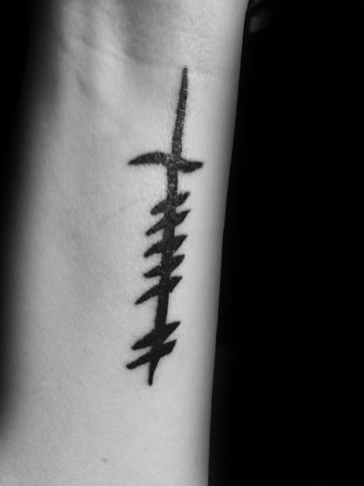 Simple Inner Forearm Wrist Mens Ogham Tattoo Designs