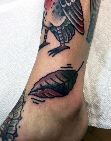Simple Leaf Tattoo For Guys