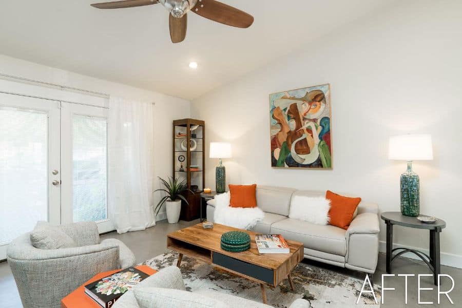 modern mid-century living room 