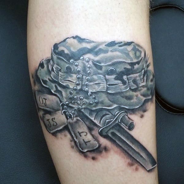 Simple Male Tattoo Of Dog Tags