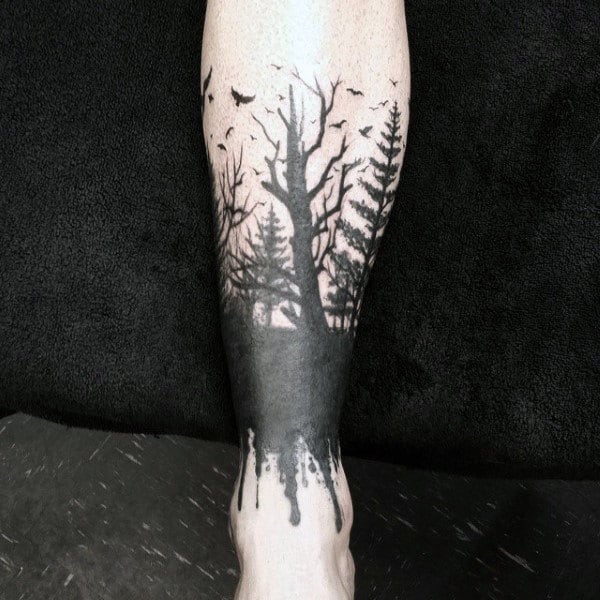 Simple Men's Pine Tree Tattoo