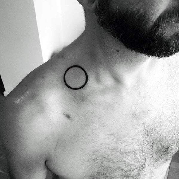 Simple Mens Small Creative Circle Upper Shoulder Tattoo Designs