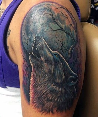 Simple Men's Wolf Tattoo
